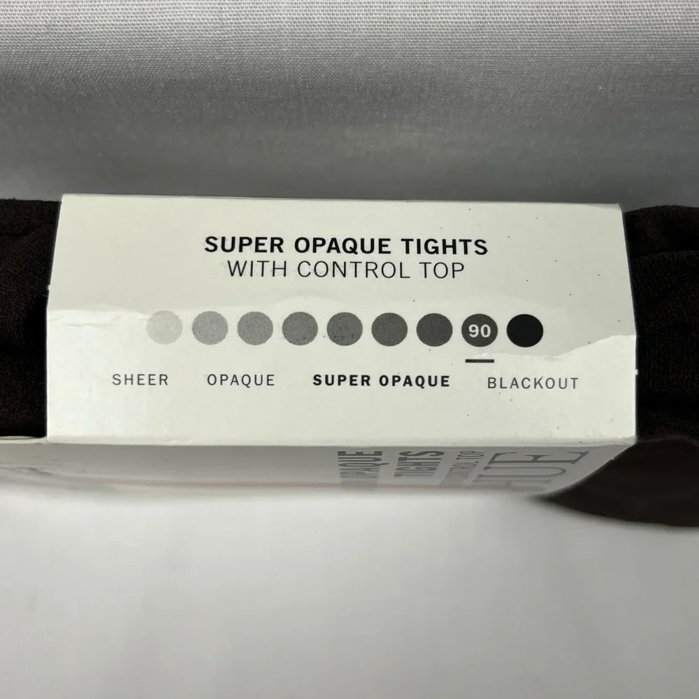 Hue NEW Tights Women Size 3 Espresso Super Opaque Control Top 90 Denier FG-U6620
